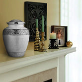 White Urns for Ashes -Handcrafted Cremation Urn, Large Burial Urns for Ashes Adult Male - Urns for Human Ashes Adult Female, Funeral Decorative Urns - Urn Up to 200 LBS